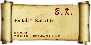 Borkó Katalin névjegykártya